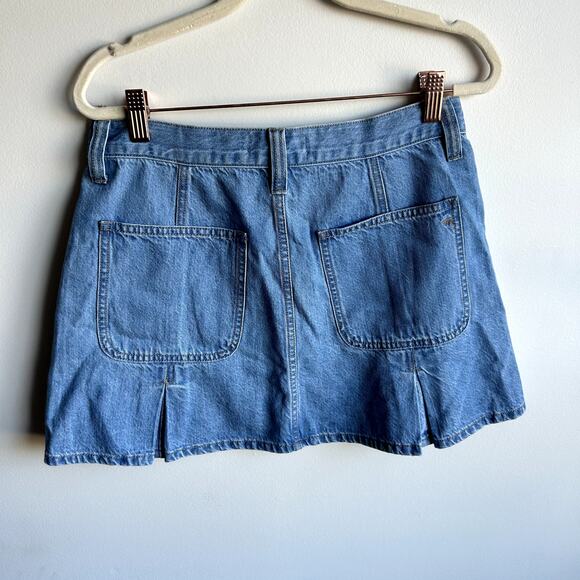 Madewell Pleated Denim Blue Mini Skirt in Stilecrost Wash Women's Size 25 Y2k - Picture 5 of 8